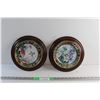 Image 1 : (2) Framed Floral Plate Wall Decor 10''