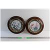 Image 1 : (2) Framed Floral Plate Wall Decor 10''