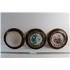 Image 1 : (2) Framed Floral Plate Wall Decor 10'' and Wooden Ring Frame