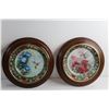 Image 2 : (2) Framed Floral Plate Wall Decor 10'' and Wooden Ring Frame