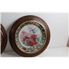 Image 3 : (2) Framed Floral Plate Wall Decor 10'' and Wooden Ring Frame