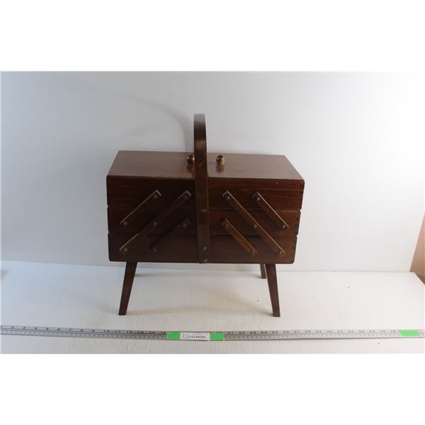 Wooden Accordion Sewing Box