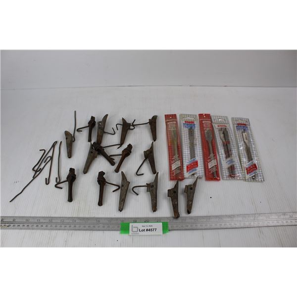 (6) Various Irwin Speedbore Bits- All NIB, (15) Metal Tree Spouts For Maple Syruping