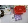 Image 2 : Lot Of Various Items, Tupper Ware Cannisters, Camry Digital Scale- As is, Misc.