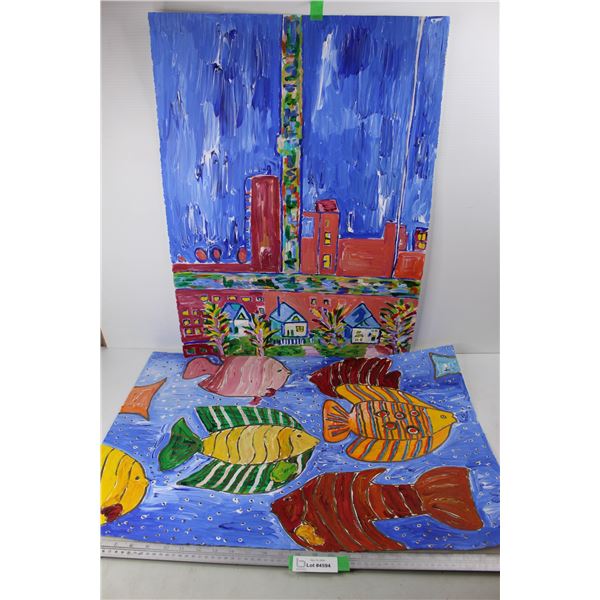 (2) Paintings By Donna E. Crawford- Both 22'' x 30''