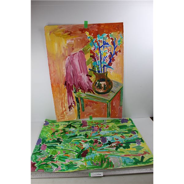 (2) Paintings By Donna E. Crawford- Both 22'' x 30''