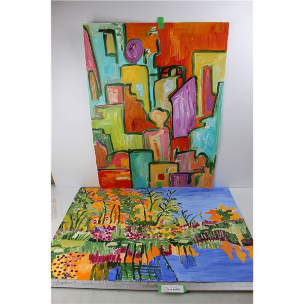 (2) Paintings By Donna E. Crawford- Both 22'' x 30''