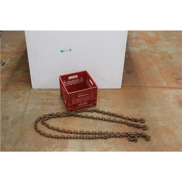 Chain with Hooks 16' and a Plastic Crate