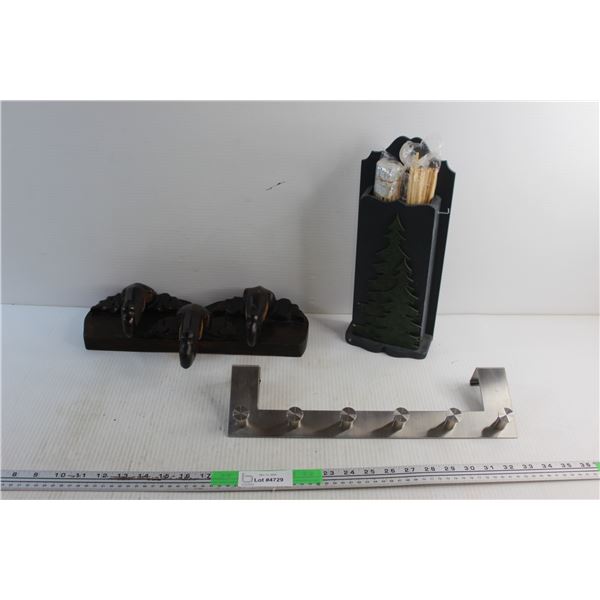 Wooden Matchbox Holder and Clothing Racks