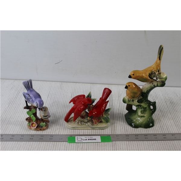 (3) Ceramic Bird Decorations