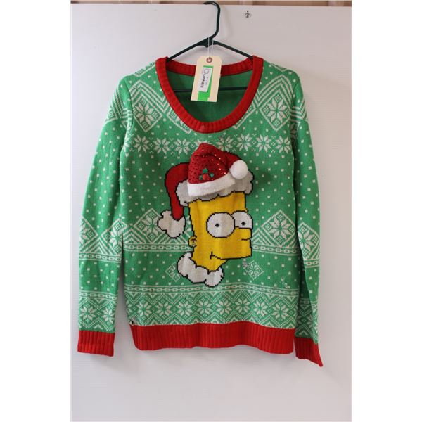 Simpsons Christmas Sweater - Size Men's Small - Some Wear as pictured