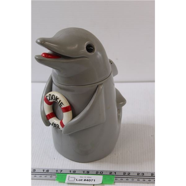 Talking Dolphin Cookie Jar - Coos When Opened - Works