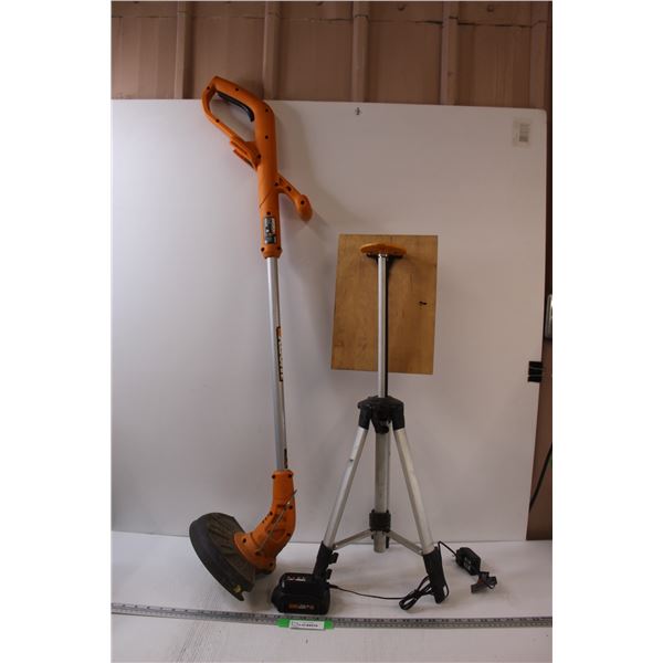 * Worx Battery Powered Trimmer & Charger, Adjustable Level w/ Board Attachment