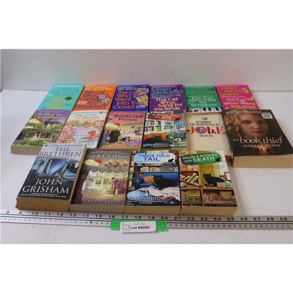 (16) Books: Lilian Kackson Braun, Book Thief, John Grisham, Murder Mystery Theme, Misc.