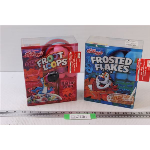 (2) Kellogg's Play Food Sets: Froot Loops, Frosted Flakes