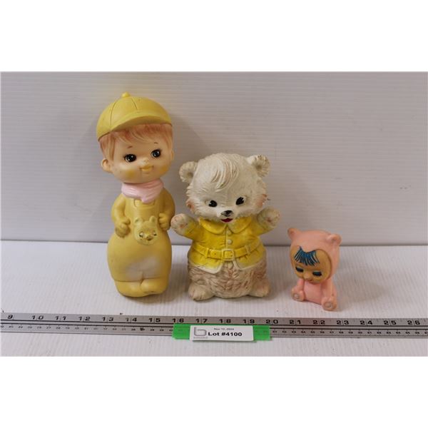 (3) Vintage Children's Squeak Toys
