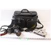 Image 1 : Polaroid Camera & Pentax Camera in Carrying Bag w/Contents