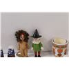 Image 2 : (2) Wizard of Oz Figurines (Scarecrow & Lion), (3) Clear Glass Glassbake Bundt Dishes, (20) A & W To