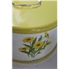 Image 6 : Sunflower Cake Tin/Carrier, (3) Wheat Kitchen Canister Set - Some Wear