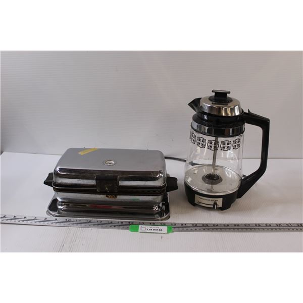 Vintage Waffle Maker & Kettle - Power On, as is