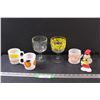 Image 1 : (2) Antique Bartlett Collins Goblets, (3) Vintage Mugs, Mickey Mouse Figurine