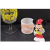 Image 4 : (2) Antique Bartlett Collins Goblets, (3) Vintage Mugs, Mickey Mouse Figurine