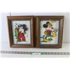 Image 1 : (2) Framed 3D Mickey Mouse Art (Fishing & Bird Watching) 11" x 9"