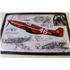 Image 2 : (2) Metal Wall Art (Sailboat, P51 Mustang) 2' x 15.5"