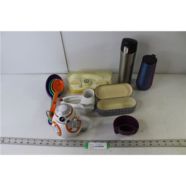 TouchBeauty Essentials Skin Buffer, BB8 Star Wars Mug, Measuring Spoon Set, Travel Mugs, Misc.