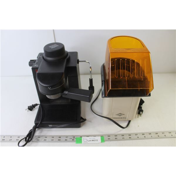 White Westinghouse Espresso Machine (Powers On), Westend Poppery Hot-Air Popper (Working)