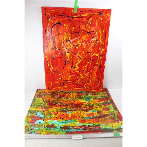 (2) Paintings/ Drawings By Donna E. Crawford- Both 22'' x 30''