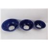 Image 3 : (3) Blue Glass Pyrex Mixing Bowls