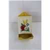 Image 2 : Vintage Wall Hanging Flowered Matchbox Holder