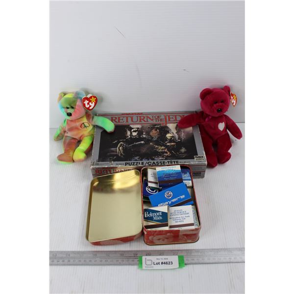 Star Wars Return Of The Jedi 70 Piece Puzzle- As is, (2) TY Beanie Babies, Misc.
