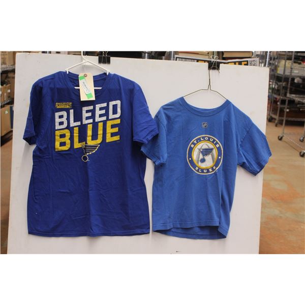 *(2) NHL St. Louis Blues T-Shirts - Size L & S
