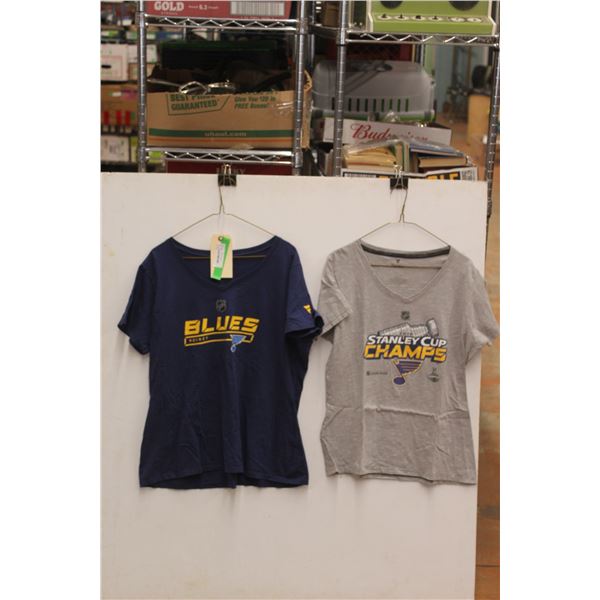 *(2) NHL St. Louis Blues T-Shirts - Size L & 2XL