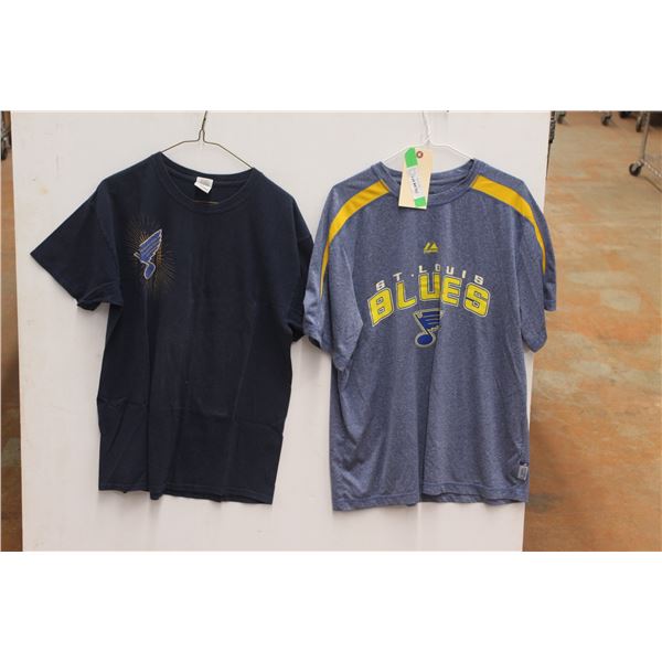 *(2) NHL St. Louis Blues T-Shirts - Size L