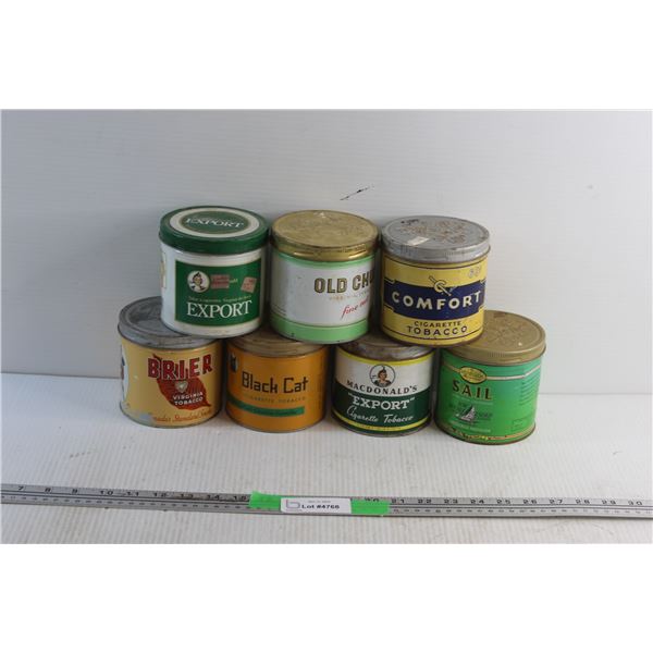 (7) Vintage Tobacco Tins - Black Cat, Old Chum and MacDonald