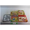 Image 1 : Winnie the Pooh Wall Decor and (4) Kids Books - Smurf's Daydream, Heathcliff and The Get Along Gang 