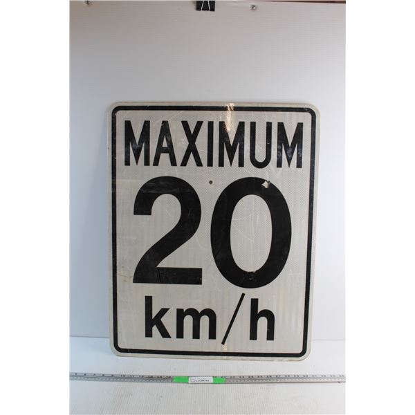 Speed Limit Traffic Sign - 20 km/h - 29.5 x 23.5