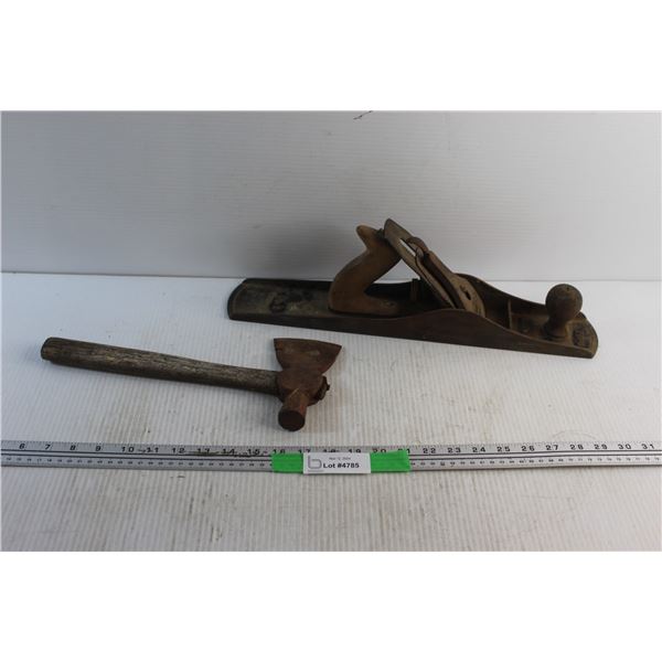 Stanley Wood Plane and a Hatchet
