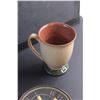 Image 6 : (4) Ceramic Soup Bowls 5'', Small Decorative Brass Plate and a Mug