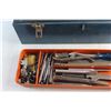 Image 4 : Metal Tool Box and Assorted Tools - Nail Pullers, Chisels and Wrenches