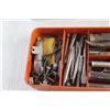 Image 5 : Metal Tool Box and Assorted Tools - Nail Pullers, Chisels and Wrenches