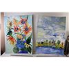 Image 1 : (2) Floral Painted Artworks By Donna E. Crawford- Both 22'' x 30''