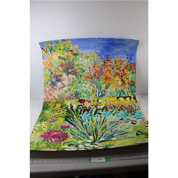 (2) Floral Painted Artworks By Donna E. Crawford- Both 22'' x 30''