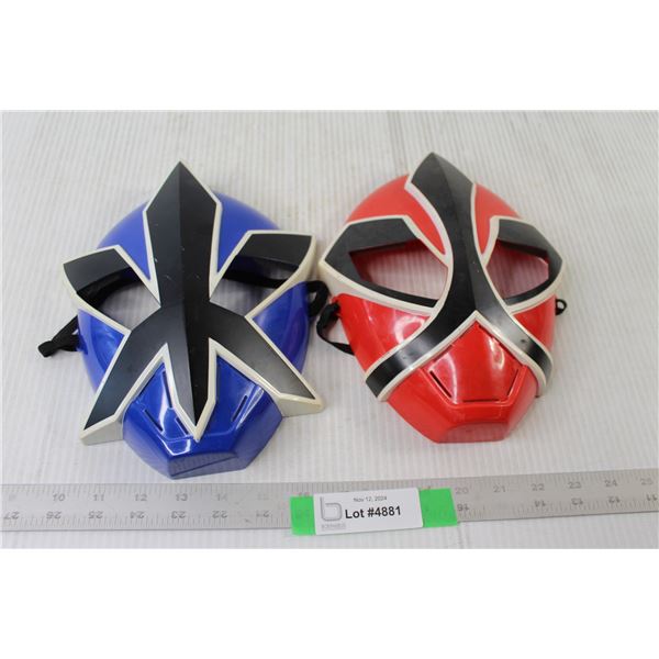 Power Ranger Blue and Red Masks