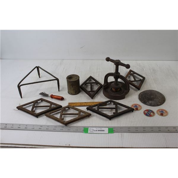 Nut Cracker, (5) Sad Iron trivets