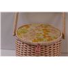 Image 2 : Wicker Sewing Basket w/ Built in Pin Cushion