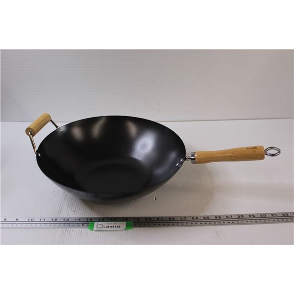 Dexam Wok w/Wooden Handle - 13" Diameter - Appears New